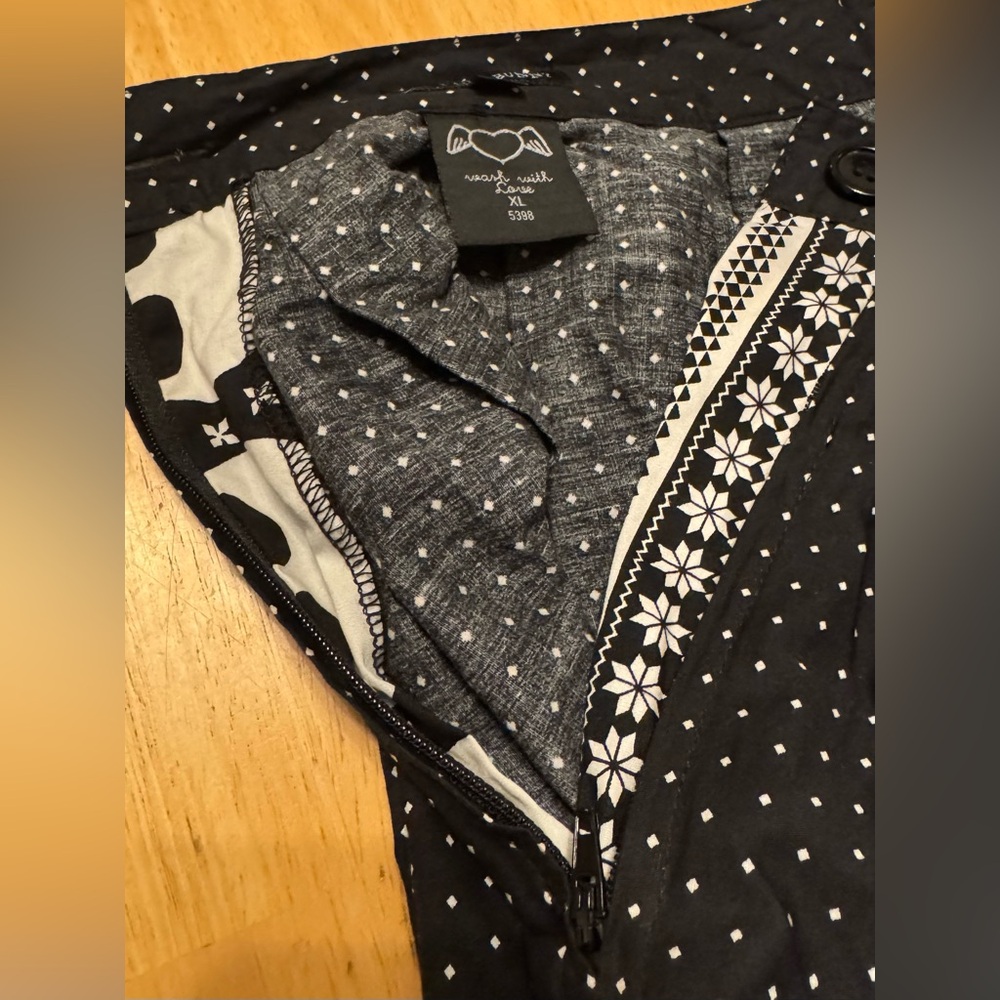 HELL BUNNY Clara Skull Christmas Holiday Skirt - Picture 5 of 7